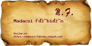 Madacsi Fábián névjegykártya